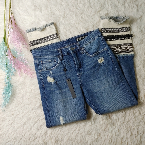 Blank NYC Denim - BlankNYC Highrise Tapered Patch Ankle Jeans